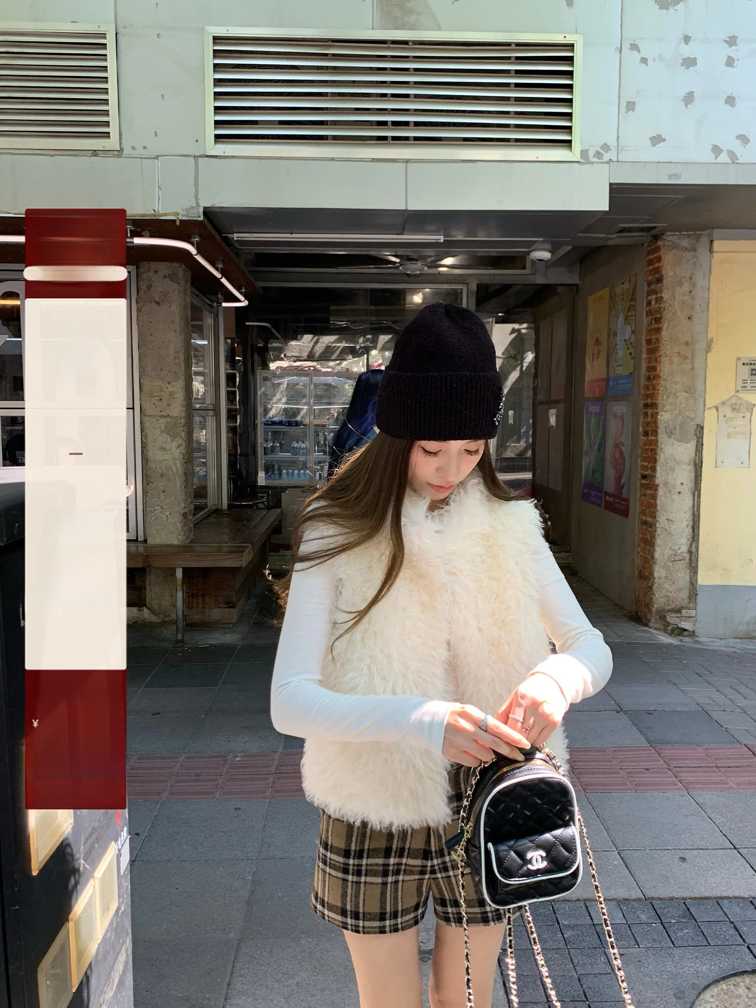 

Hhi Angel Dr Eco-Friendly Fur ort Vest Women's Autumn Winter Versatile Slimming Svel Jaet Casual Sle