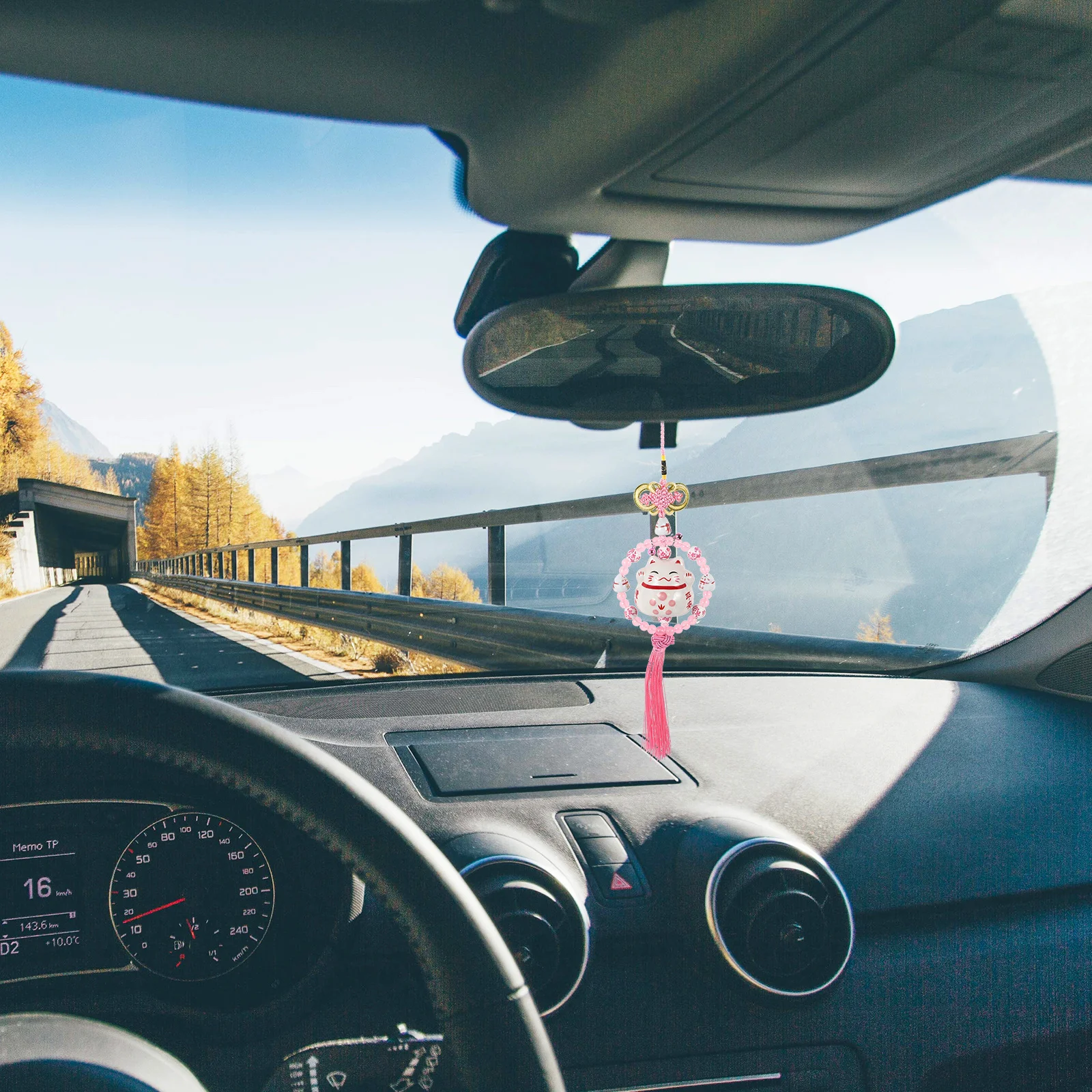 

Unique Cat Car Ornament in Ceramic Material Hanging Accessory for Rear View Mirror Car Interior Decor Rear View Mirror Ornament