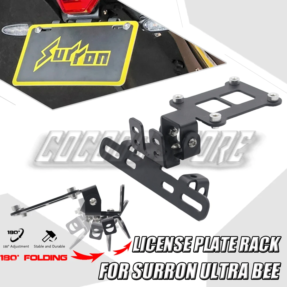 FIT FOR Surron Ultra Bee Sur-ron UB Collapsible Rear License Plate Holder UB Modified Parts Tail Light License Plate Bracket