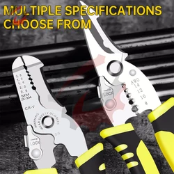 Stripping Crimping Pliers Wire Stripper Multi Functional Ring Crimper Electrician Peeling Network Cable Stripper Hand Tools