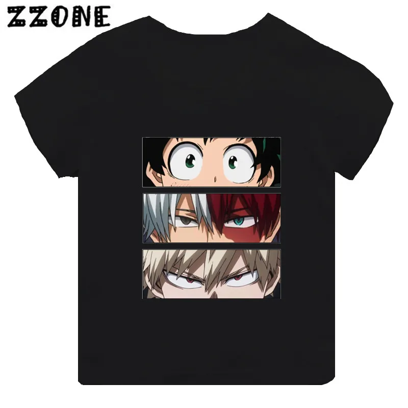 

Anime My Hero Academia Cartoon Kids T-shirt Boku No Hero Academia Girls Clothes Baby Boys Black T shirt Children Tops,TH2449