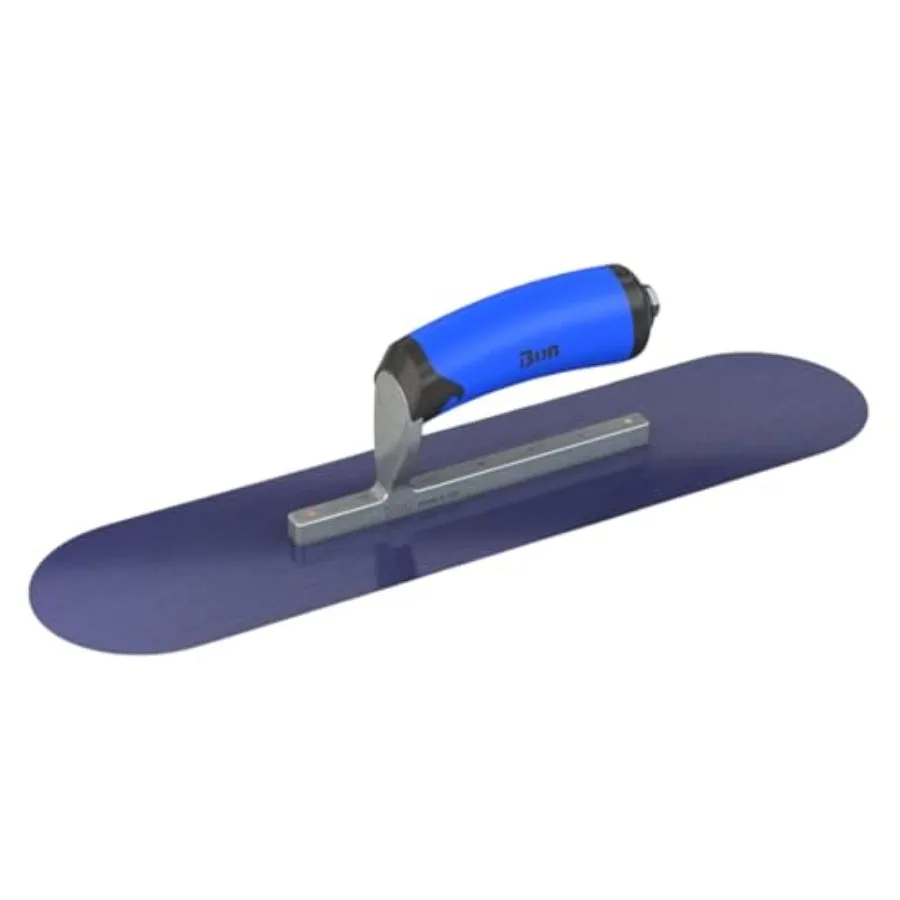 

Blue Steel Pool Trowel for pool and curved surface finishing Blue steel blade, blue handle Comfort Wave handle, short shank, ro