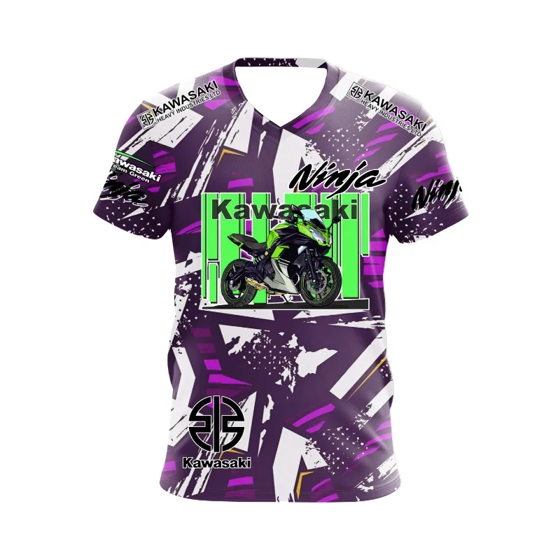 2025 كاواساكي دراجة نارية شعار Z الرجال الصيف التجفيف السريع امتصاص العرق تي شيرت ، النشاط في الهواء الطلق تي شيرت ، الشارع عادية