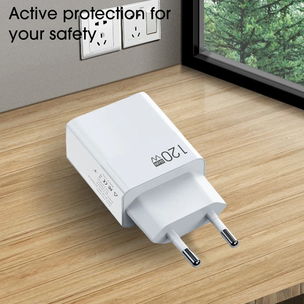 120W Fast Charging USB Charger Adapter For Xiaomi Civi 12S Ultra 12 Lite POCO X5 Redmi Note K50 Power Charger 7A Data Cord Kit