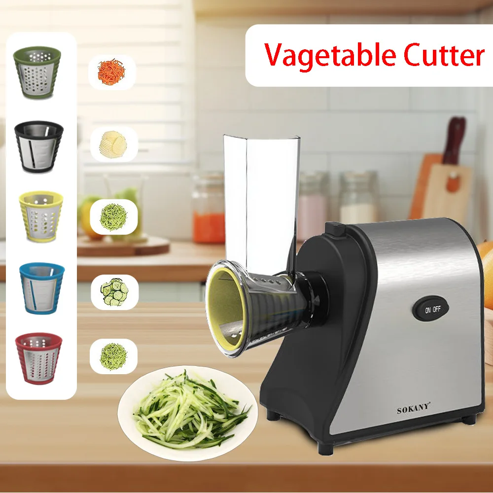 Electric vegetable cutter multi-function vegetable cutter shredding and slicing all-in-one machine potato grater cucumber cutter