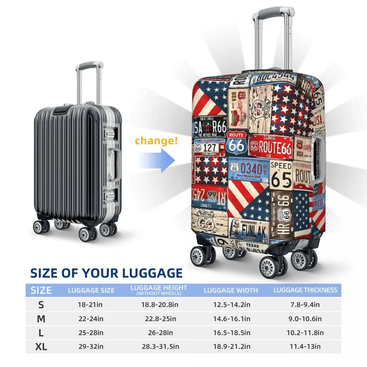 Travel Printed Suitcase Cover Holiday Vintage History Practical Luggage Case Travel Protector