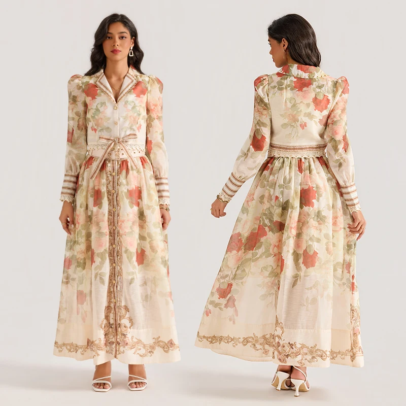 

Комплект с юбкой и принтованным топом Ele, коллекция 2026: Модный женский ансамбль в дворцовом стиле, весенняя коллекция, одежда для взрослых женщин