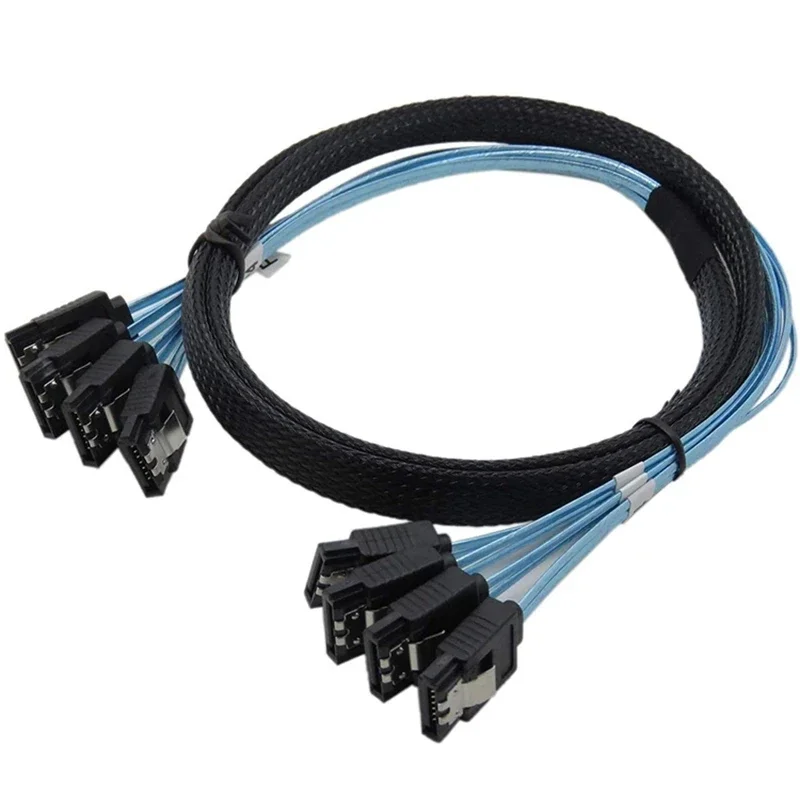 Lecolli SATA 3.0 Data Line High Speed 6Gbps SAS Cable 4xSATA 7Pin Female To 4xSATA 7Pin Female Cable High Quality For Server