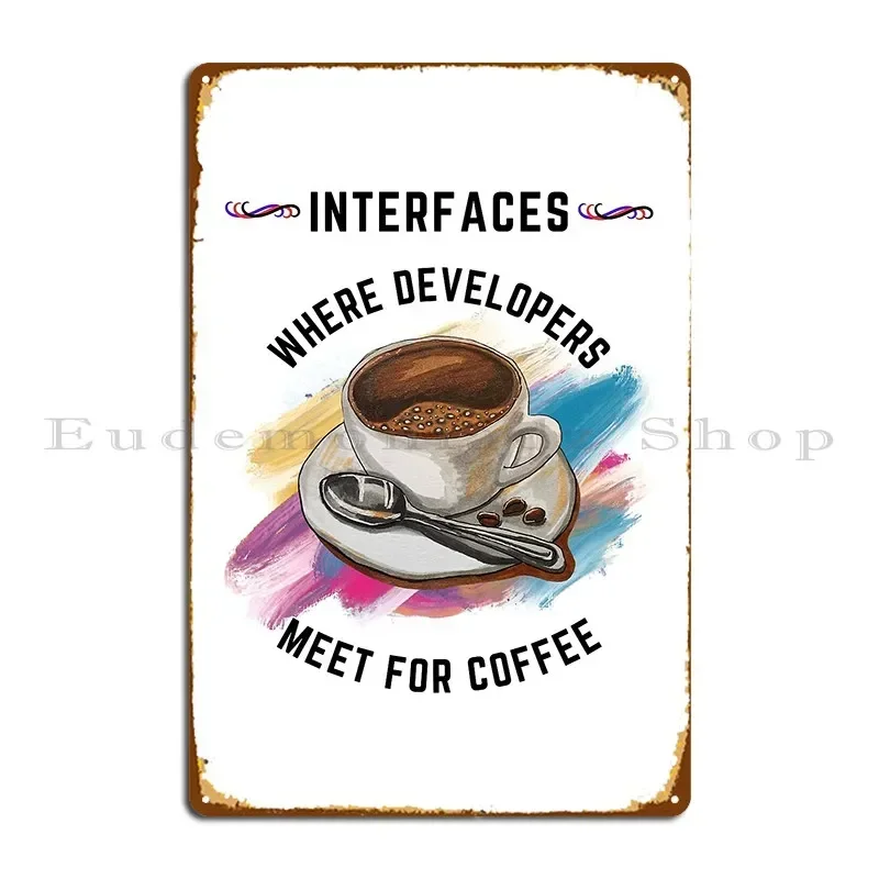 Developers Meet For Coffee Dsp Metal Signs Custom Personalized Wall Decor Retro Wall Cave Tin Sign Poster
