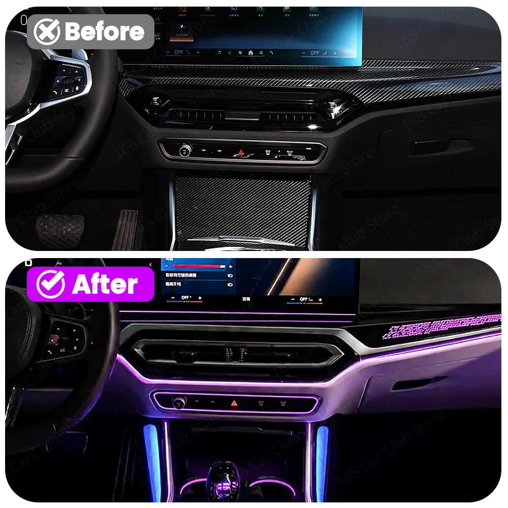 LED 11 Color Ambient Light Central Control Console Button Rack Ambient Light For BMW G20 G22 G26 X5 X6 X7 G05 G06 G07 Car 4