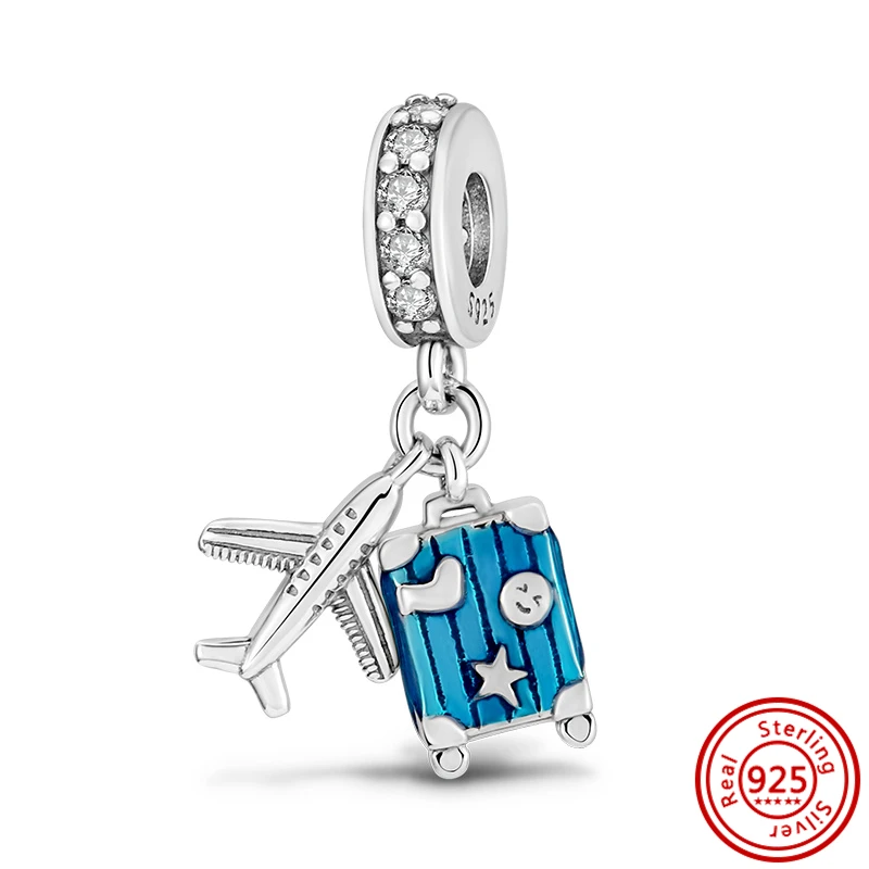 2026 Heißer Verkauf Charms Perle 925 Sterling Silber Blauer Schmetterling Leuchtender Glühwürmchen-Anhänger Passend für Armreif Armband Halskette DIY Schmuck