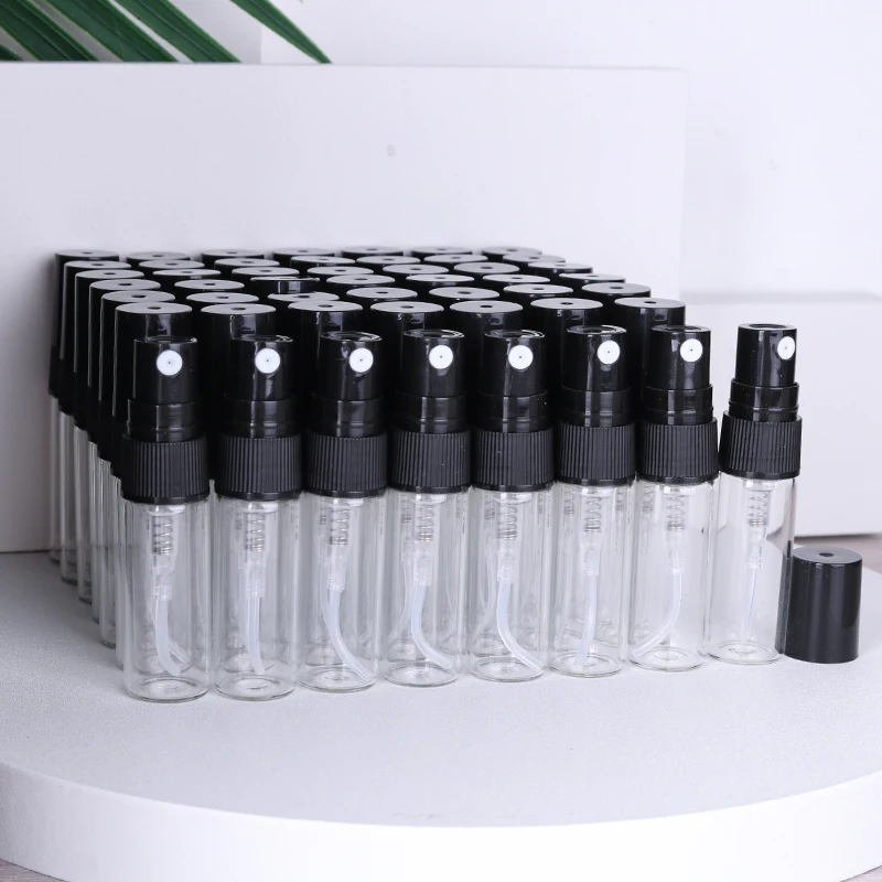 3ml Sale 50/pcs High Quality Transparent Glass Perfume Bottle Mini Spray Bottle Portable Travel Cologne Moisture Bottle