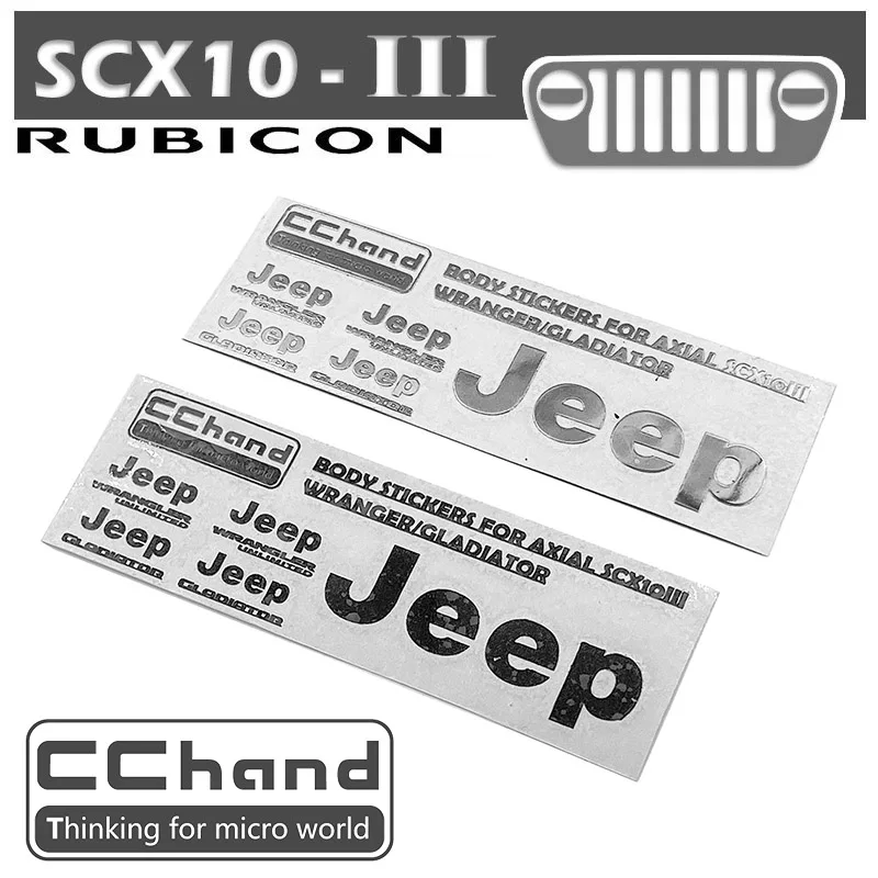 CCHAND AXIAL SCX10 III Third Generation JEEP Wrangler Gladiator Body Metal Sticker