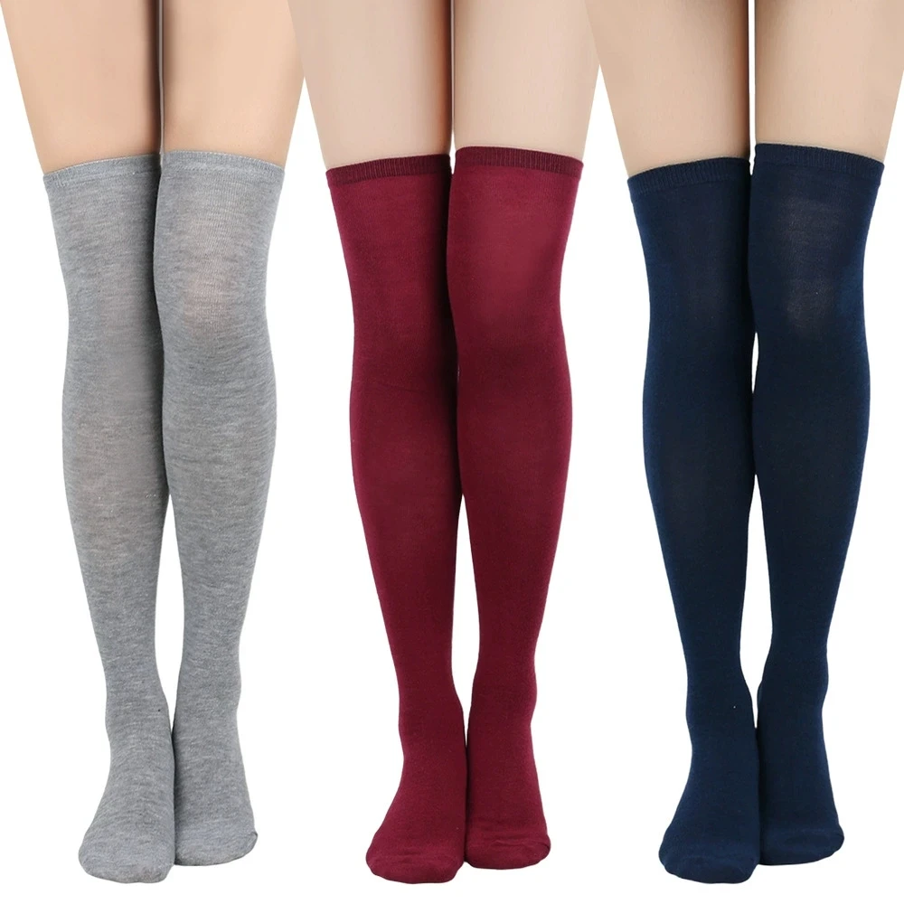 2026 Dance Socks Cosplay Women's Solid Color Knee Over European and American Performance Socks