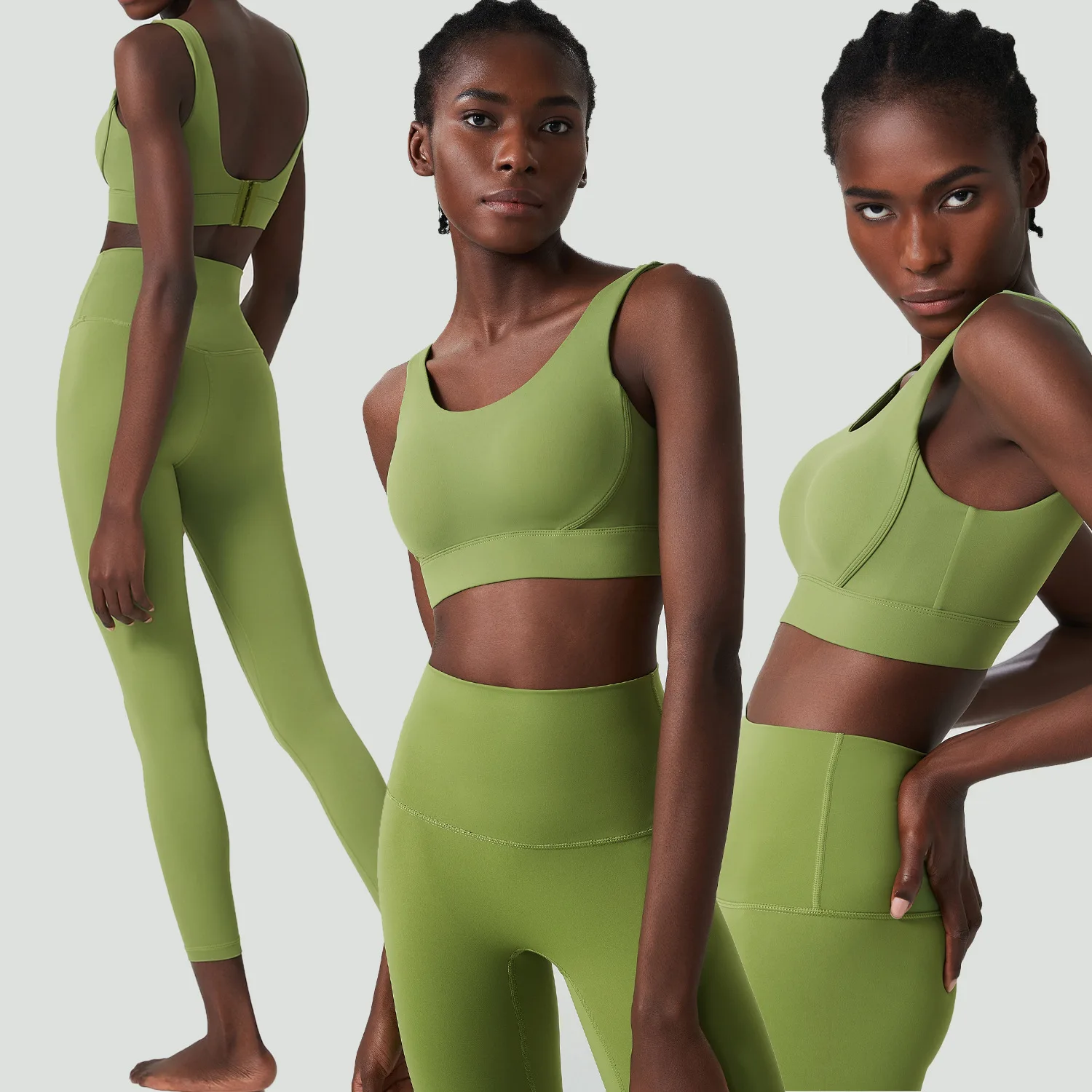Withered Fashion Ladies Breathing Cup Sports Underwear Suit Yoga Clothing Women's Sports Fitness Clothing Two-Piece Set Women XL