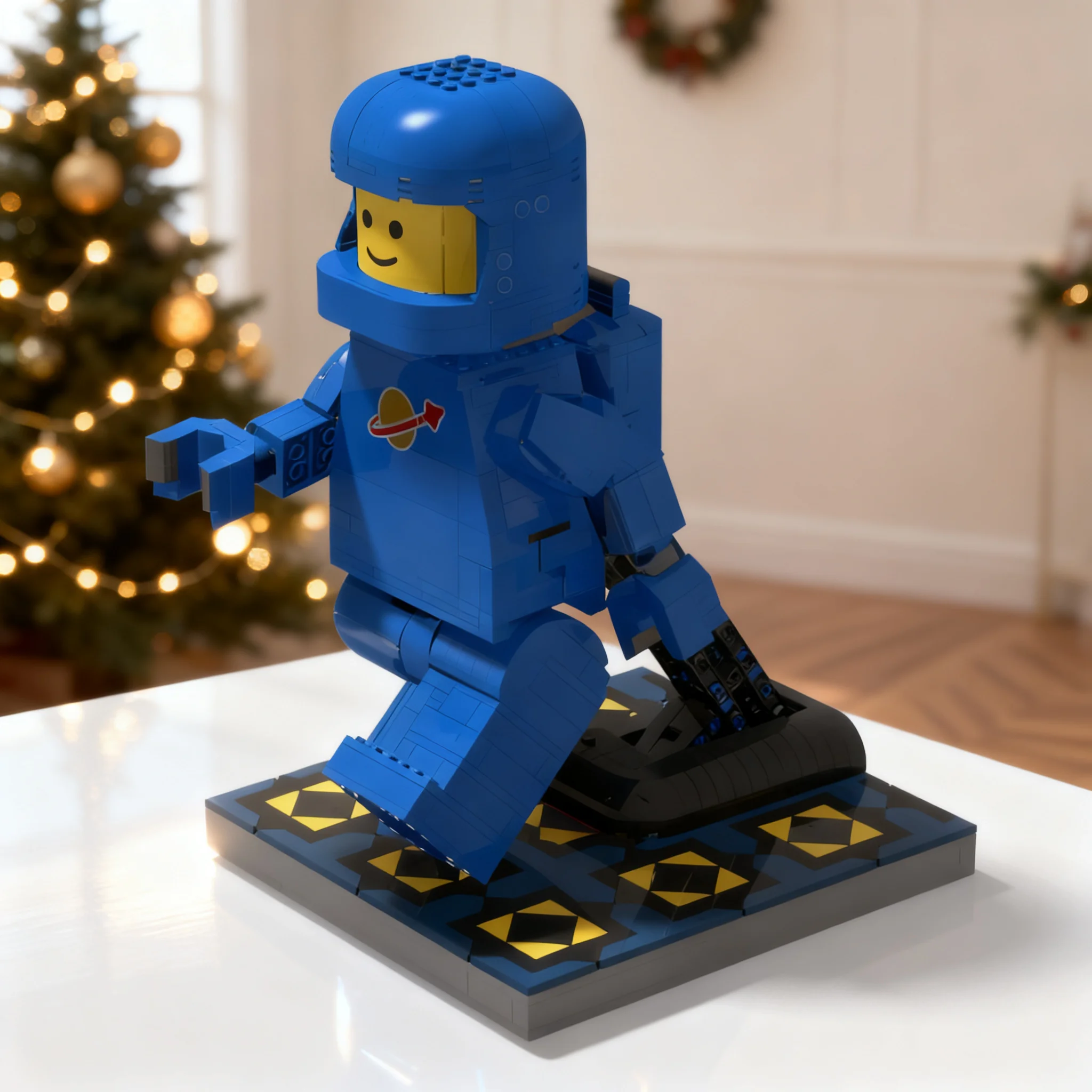 1264pcs MOC Up-Scaled Blue Astronaut – Walking Motion MOD Model Building Blocks Toy 3D Creative Collection Birthday Assemble