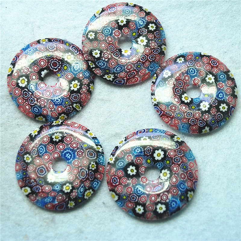 1PC Women Pendants Glass Material Donut Shape 45MM DIY Jewelry Accessories For Necklace Making Good Quality