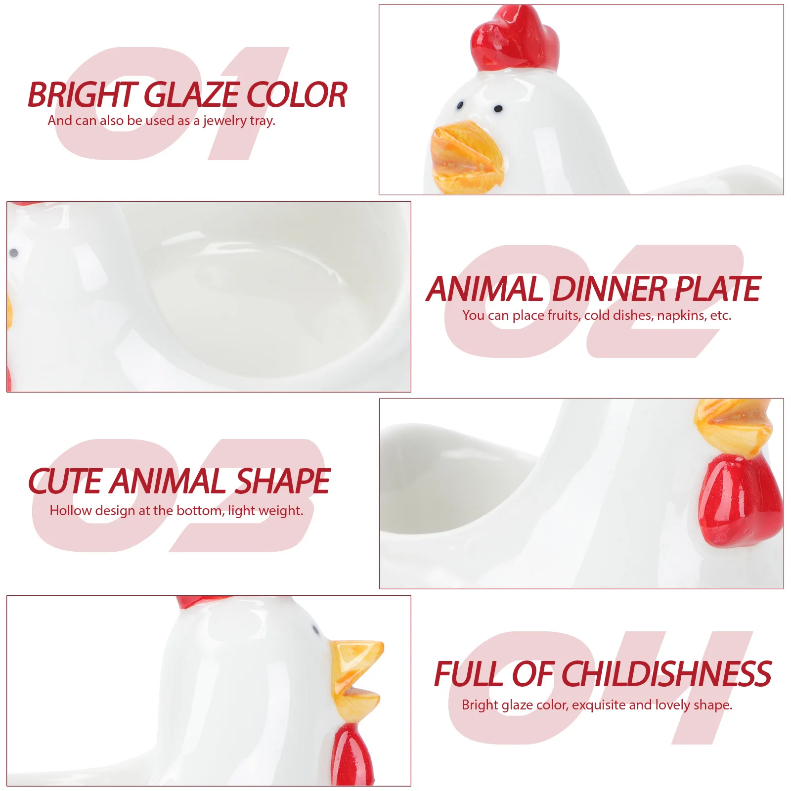 

1Pcs Adorable Ceramic Dinner Plate Cockerel Design Perfect for Family Gatherings Parties Celebrations Dinner Plate