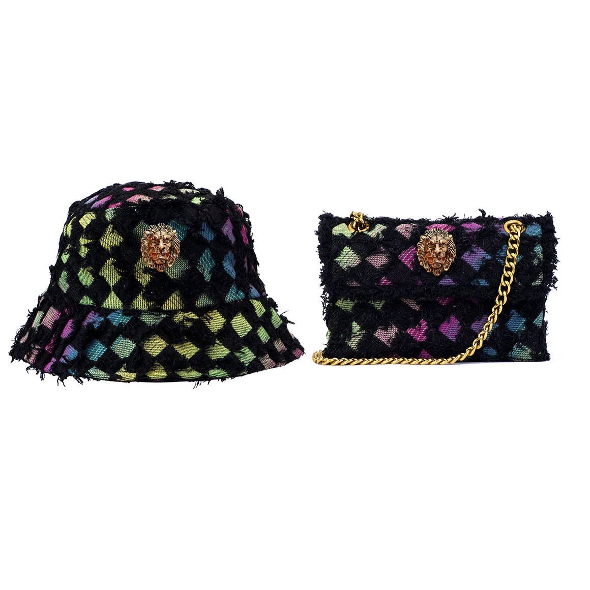 Best-selling set: Tiger-head bag, fisherman hat, European-style women's bag, classic model, women's handbag