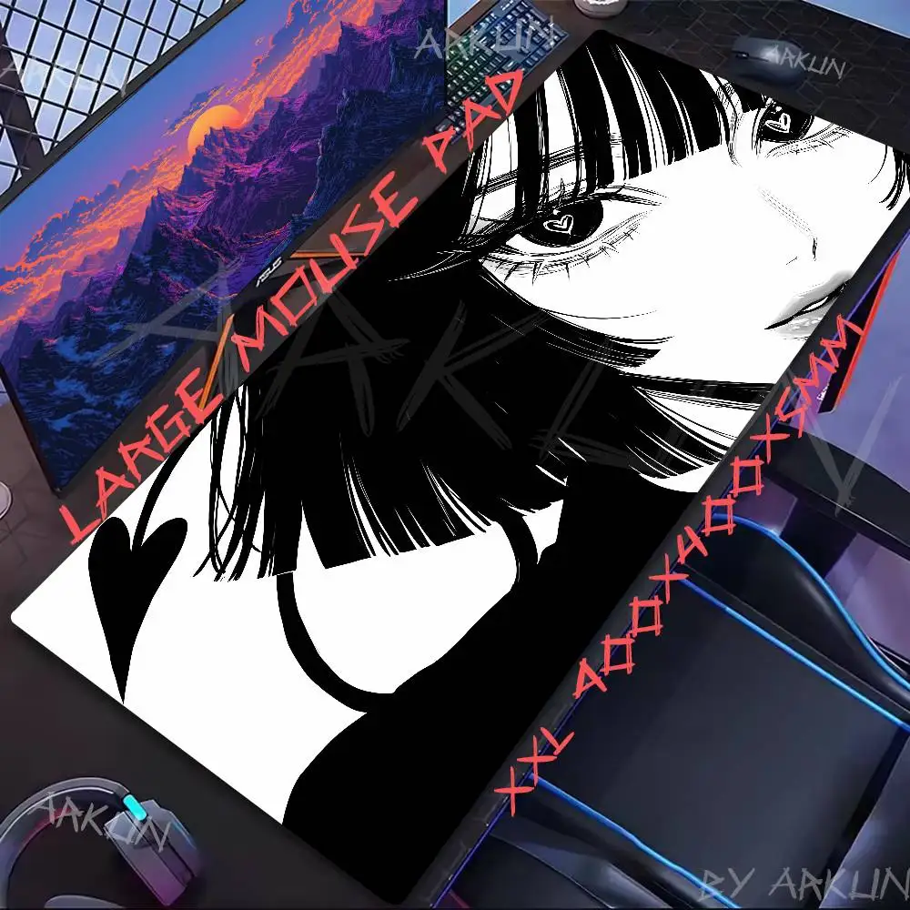 

Large Pretty BLACK Girl Design Gaming Mouse Pad Anti-Slip Rubber Base Extended Desk Mat for Gamer Office Computer Accessories