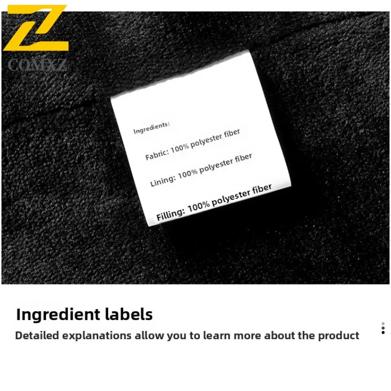 COMXZ 2025 Men Padded Fleece Lined Thick Coat Winter Trendy Handsome Jacket Casual Youth Baseball Collar Light Padded Jacket