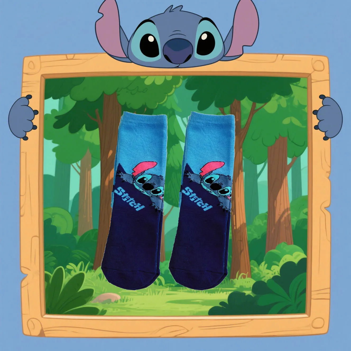 1/3/4/5 Pairs of Stitch Cartoon Cute Knitted Mid-Calf Socks Unisex