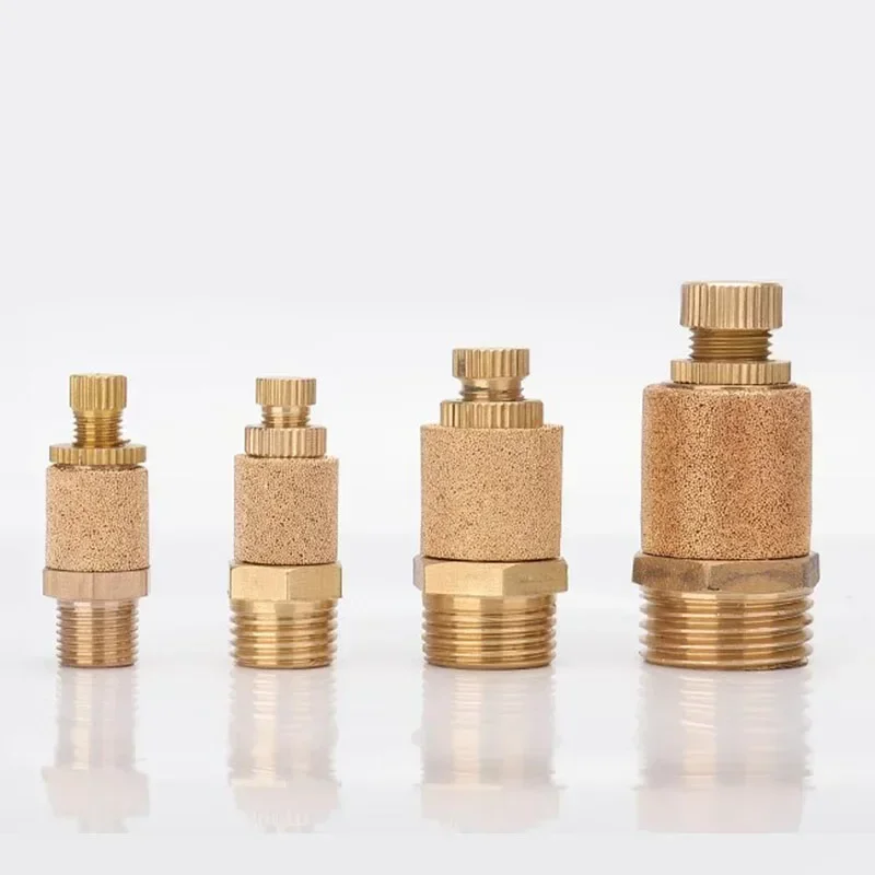 Brass Pneumatic Exhaust Muffler Short Long Adjustable Flow Silence M5 G1/8 G1/4 G3/8 G1/2 G3/4 G1 for Air Valves 10 50 200PCS