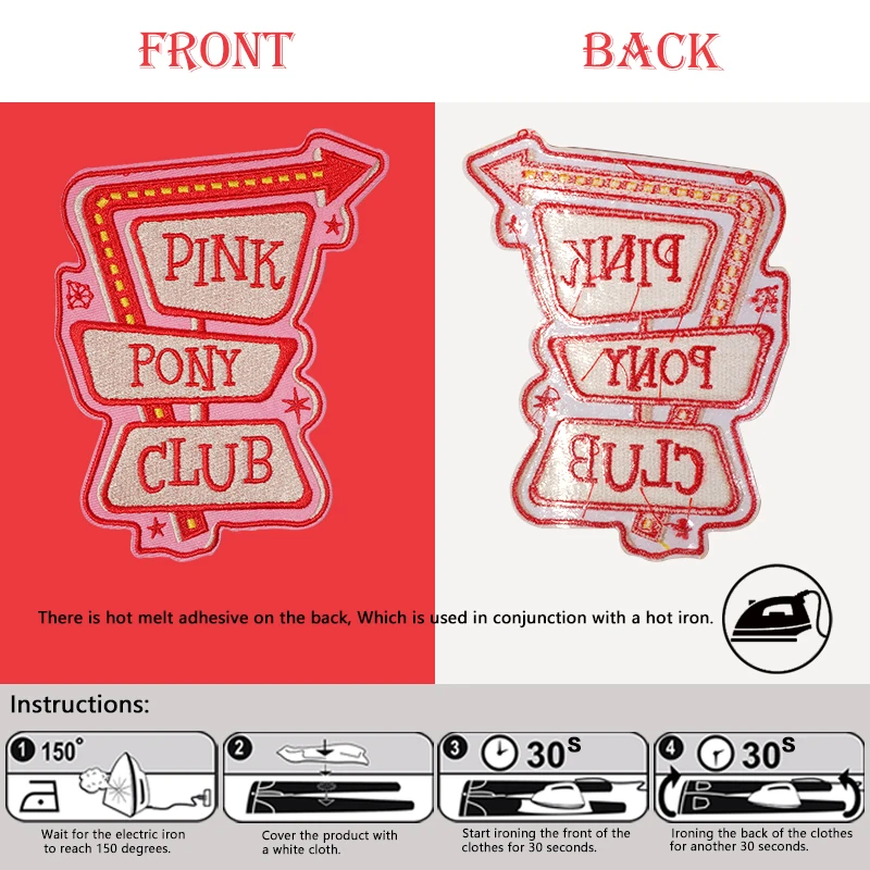 2 شعارات نادي المهر العتيقة - تطبيق يكي/خياطة، مناسب لحقائب الظهر والقبعات والملابس - ديكور على الطراز الحديث في منتصف القرن، تصميم الخط الجريء - ضروري لعشاق الموضة العتيقة، وديكور القبعة، والرقع المطرزة #6