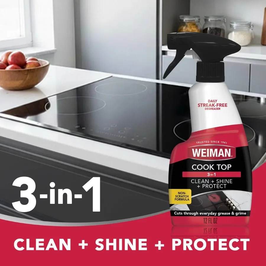 12 fl oz Unscented Cook Top Daily Cleaning Spray, Stovetop Surface Cleaner Spray for Kitchen Daily Grease Cleaning