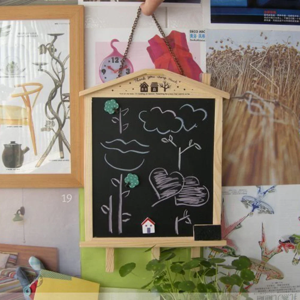 36x26cm Magnetic Small Blackboard Wooden Message Board Decorative Chalkboard for Shop Home Kitchen Classroom Door Sign Menu