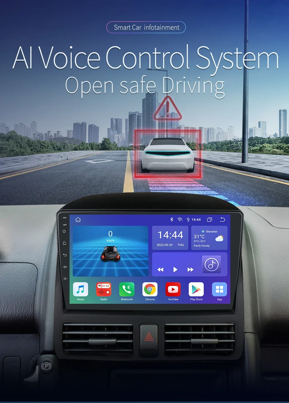 Car Intelligent Systems Carplay Android Auto Radio for Honda CR-V 2 CRV 2001-2006 AutoRadio Car Multimedia Player GPS Stereo DSP