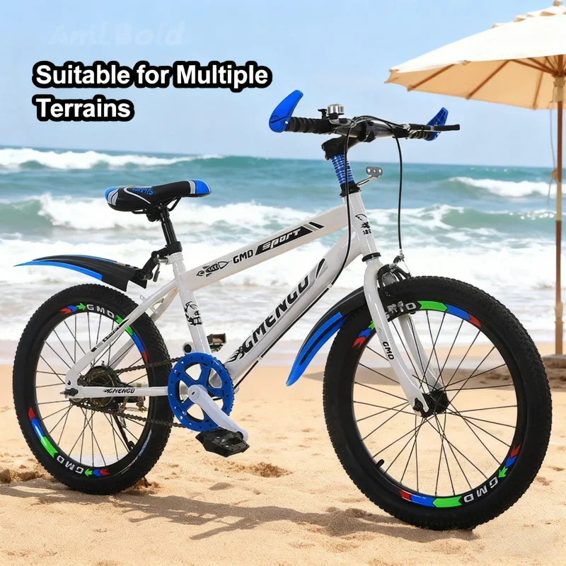 دراجة جبلية زرقاء للأطفال ذات سرعة واحدة مقاس 20 بوصة 22 بوصة مناسبة لطلاب المدارس الابتدائية للأولاد بعمر 6-10 سنوات #4