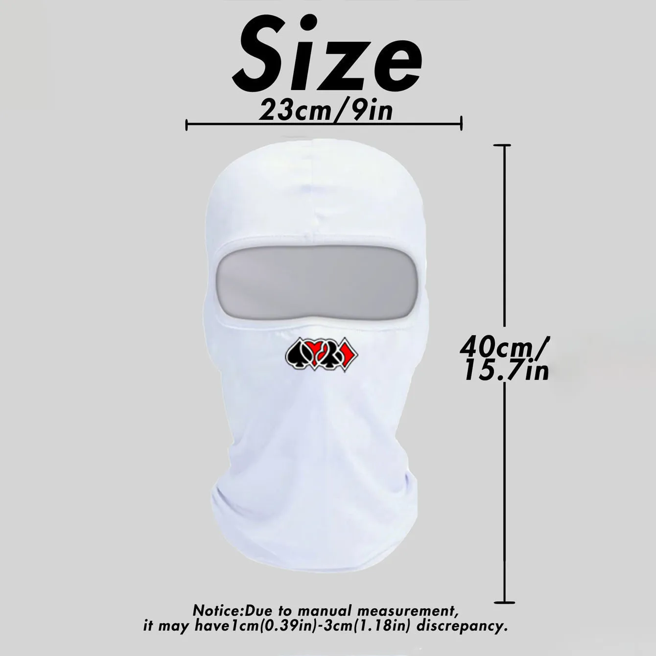 Musion Full Face Balaclava Poker Cards Print Motorcycle Rider Face Mask Comfortable Breathable Cycling Headgear
