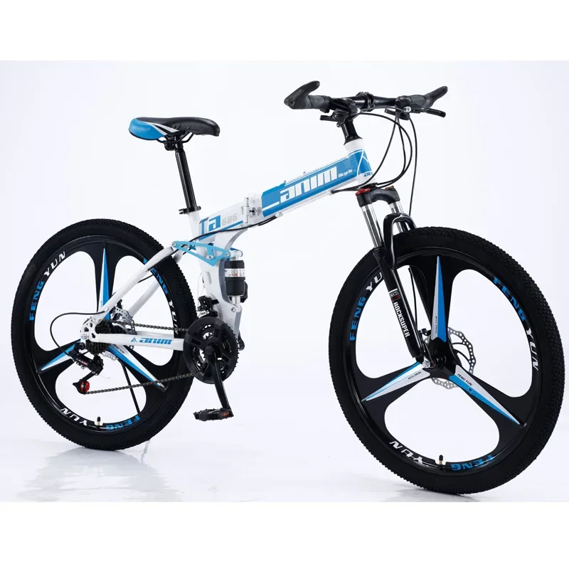 Wholesale cheap folding mountain bike 24/26 inch dual disc brakes 21 speed folding bicycle for sale