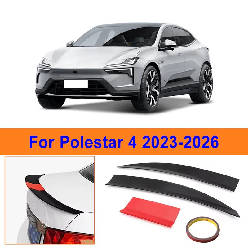

For Polestar 4 2023-2026 3-Section ABS Rear Trunk Spoiler 115-125cm Adjustable Sports Decor Top Wing Car Exterior Parts