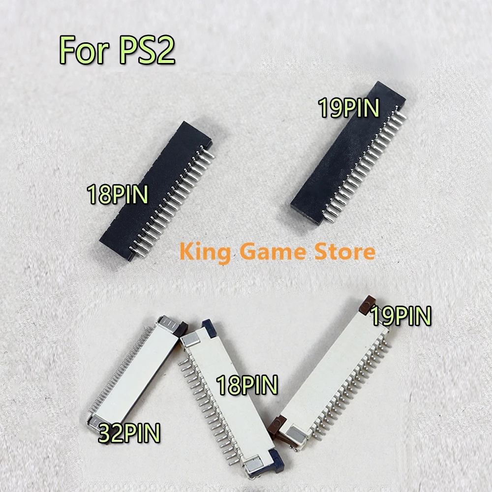 10 Uds para PlayStation 2 PS2 botón blanco y negro enchufe de película 18 pines 19 pines 32 pines puerto conector de película conductora para PS2