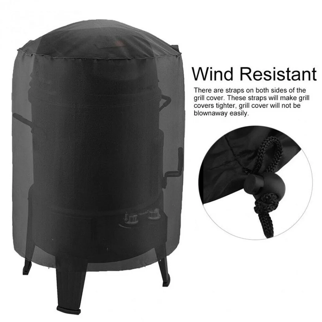 Premium Round BBQ Garden Cover for Weber Barbecue Grill Weather Resistant 70 x 96cm/27 x 37inch Woven Polyester