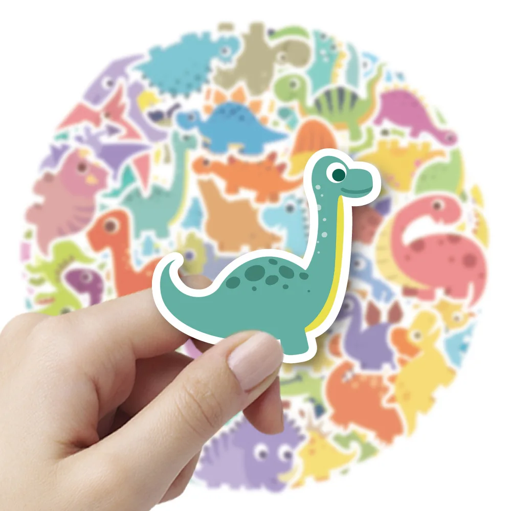 60/120Pcs INS Novelty Cute Kawaii Cartoon Dinosaur Stickers PVC Waterproof Stickers Decals For Kids Boys Girls Toys Gifts