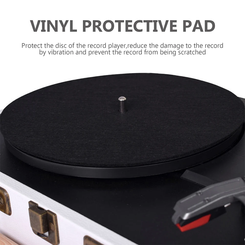 

2Pcs Record Player Felt Mat High-Density Turntable Mat for Vinyl Records Vibration Control Disc Stability Enhancement