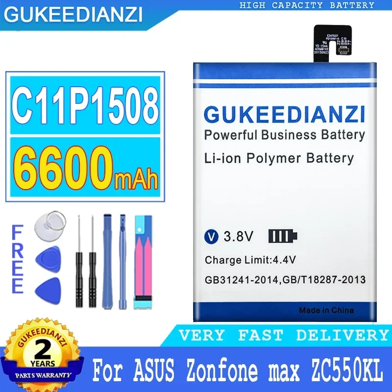 

GUKEEDIANZI для Asus, аккумулятор большой мощности, 6600 мАч, C11P1508, Zenfone Max 5000, 5000Z, ZC550KL, Z010AD, Z010DD, C550KL, Z010DA