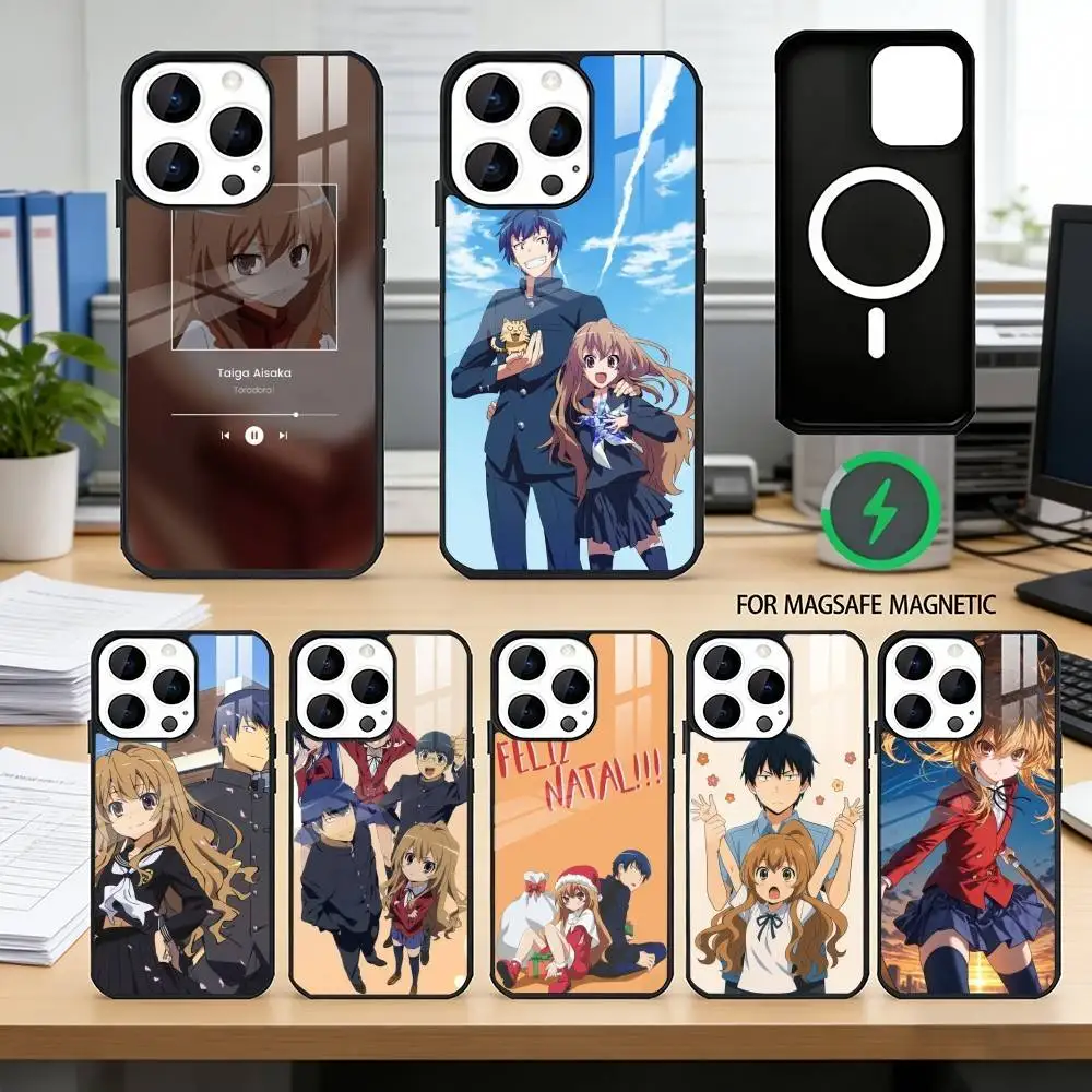 

Toradora! T-Taiga Aisaka A-Anime Phone Case For iPhone17,16,15,14,13,12,11 Plus,Pro Magnetic For Magsafe Wireless Charging