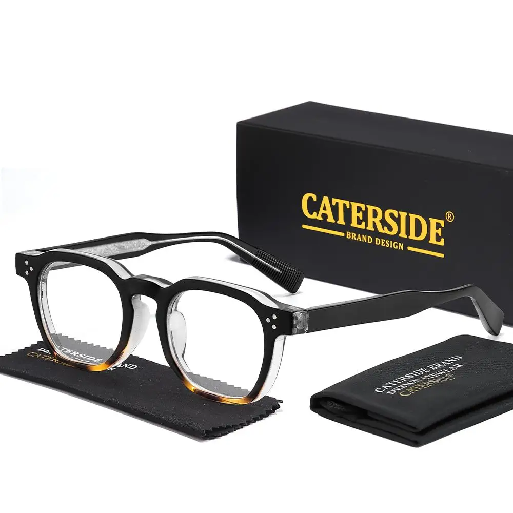 CATERSIDE Modische Herren-Quadratbrille mit Blaulichtfilter Federscharnier-Brillengestell Damen-Computer-Lesebrille Schutzbrille – Detail 7