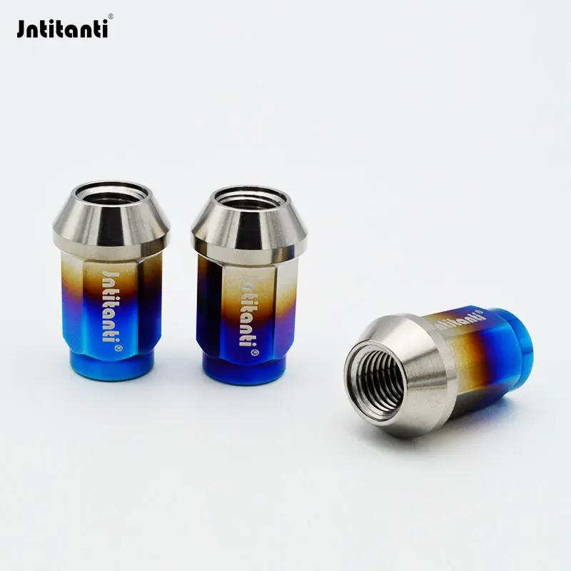 Jntitanti Gr5 titanium wheel lug nut M12x1.25/1.5x35mm M14x1.25/1.5x35mm 16ps and 20ps