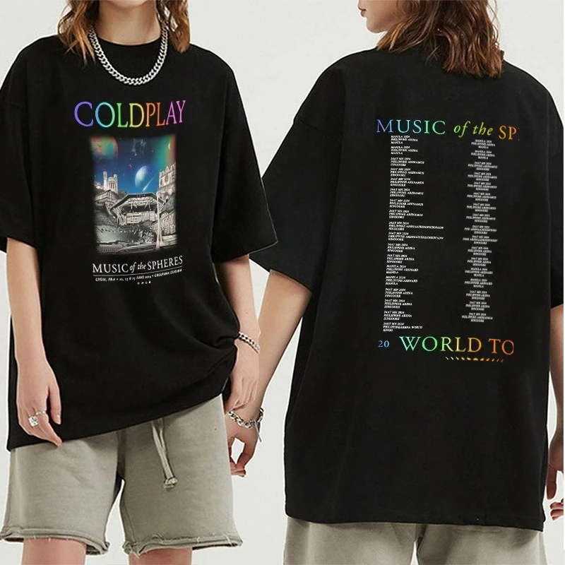 New Coldplay Concert-related Short-sleeved T-shirt of The Same Style - Coolplay Band Concert T-shirt