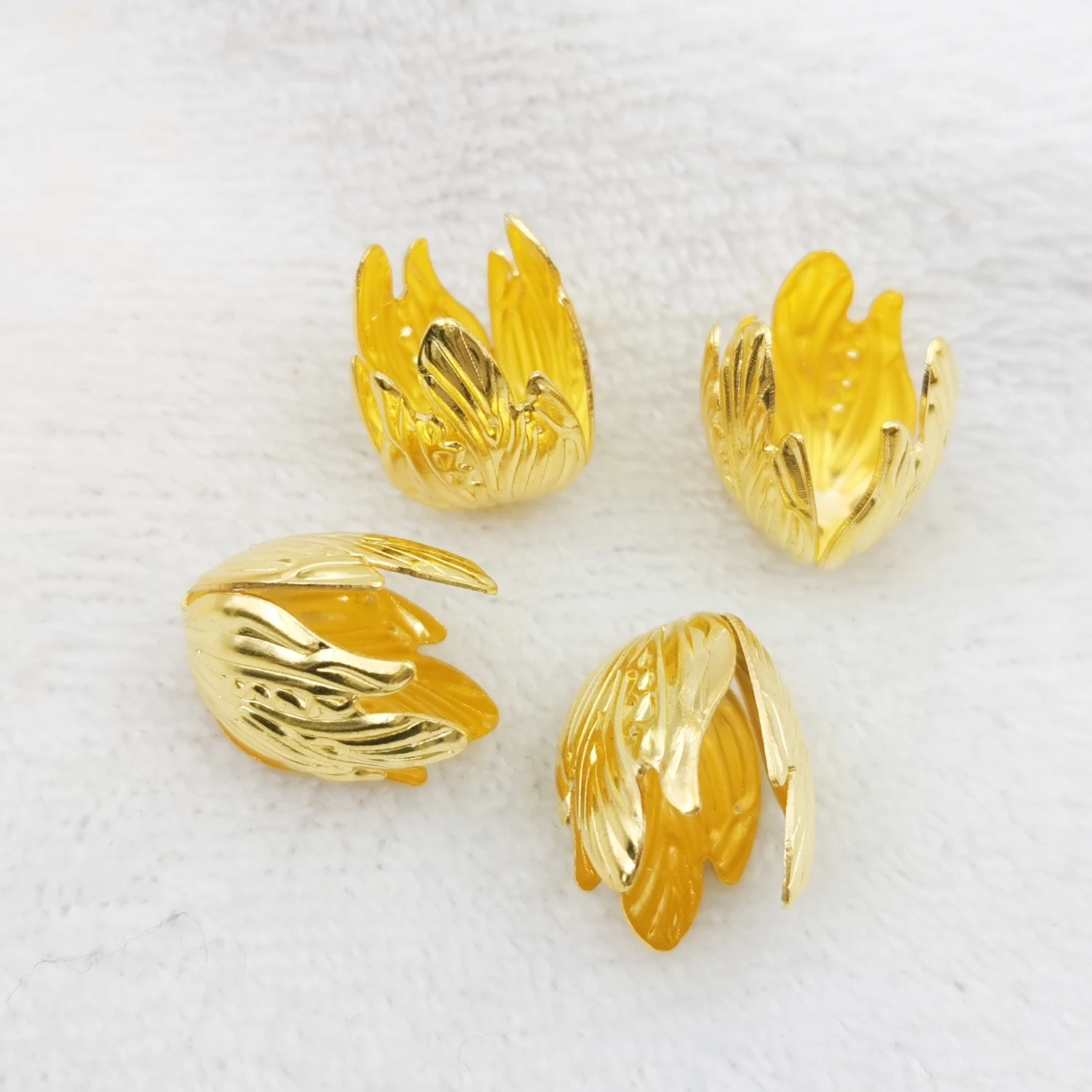 

20/100 Pcs 15*19mm Gold Color Metal Filigree Flowers Slice Flower Bud Charms Base Setting DIY Jewelry Accessories Findings