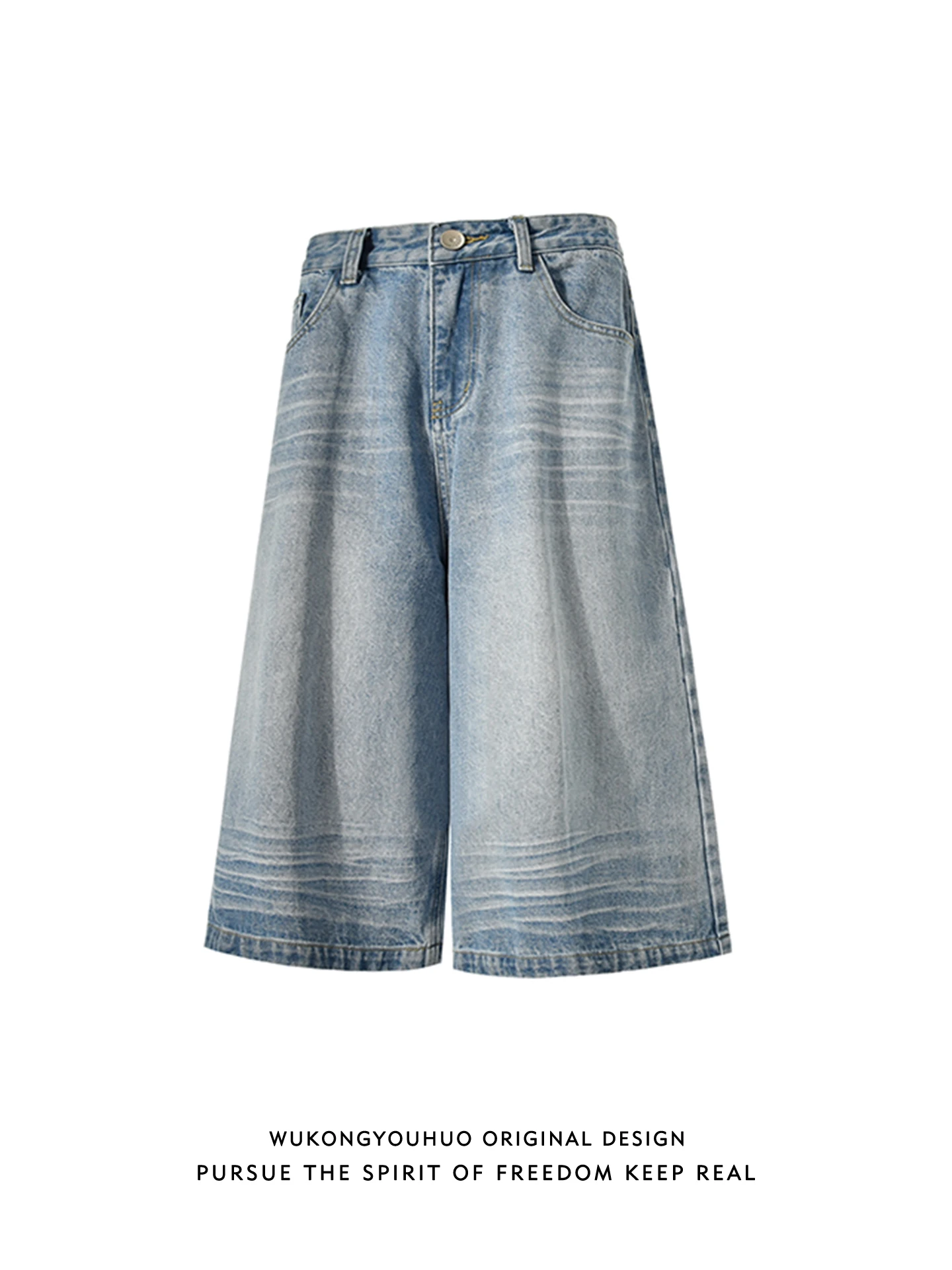 

Cleanfit Men's Vintage American Waed Straight Leg Seven-Foot Pants Summer Casual Wear Durable Straight Footwear