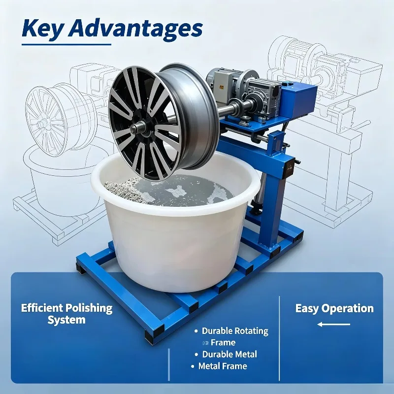 Aluminum Alloy Wheel Rim Refurbishing Machine, Automatic Car Hub Polisher for Surface Grinding, Derusting & Repair