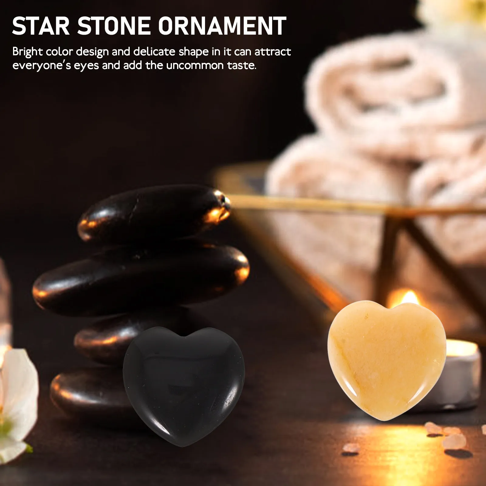 

15Pcs Crystal Heart Stones Set Exquisite Crystal Stone Decor for Meditation Gifts Festival Occasion Table Desk Interior