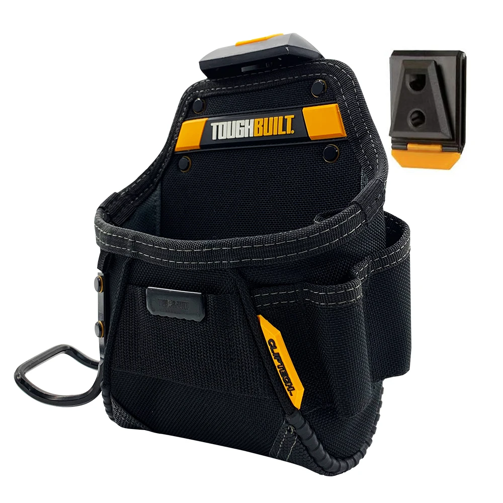 1pc TOUGHBUILT  Project Pouch/Hammer Loop Black with ClipTech and rugged 6-layer rivet-reinforced construction tool storage