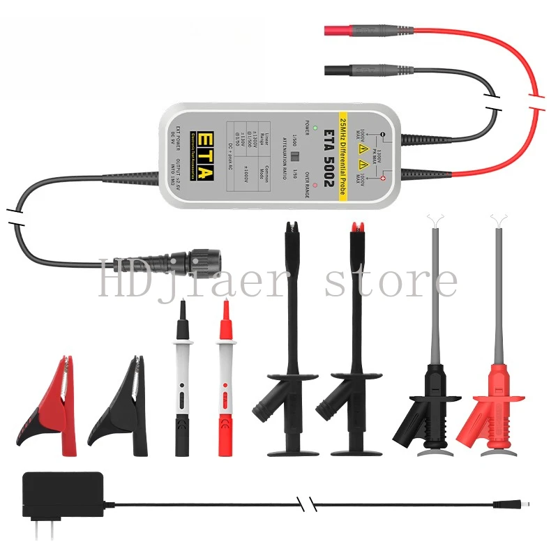 

ETA5002 Oscilloscope High Voltage Differential Probe 1300V Isolated Probe Voltage Sensor High Accuracy